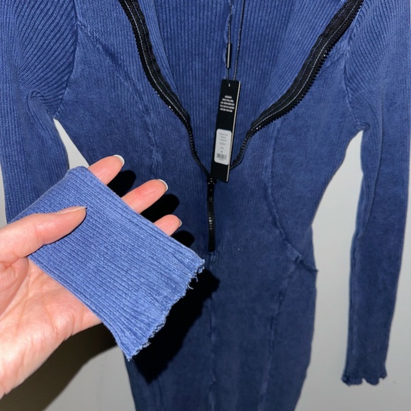 Fashion Nova Perfect Vibe Ribbed Jumpsuit - Blue - Picture 4 of 7